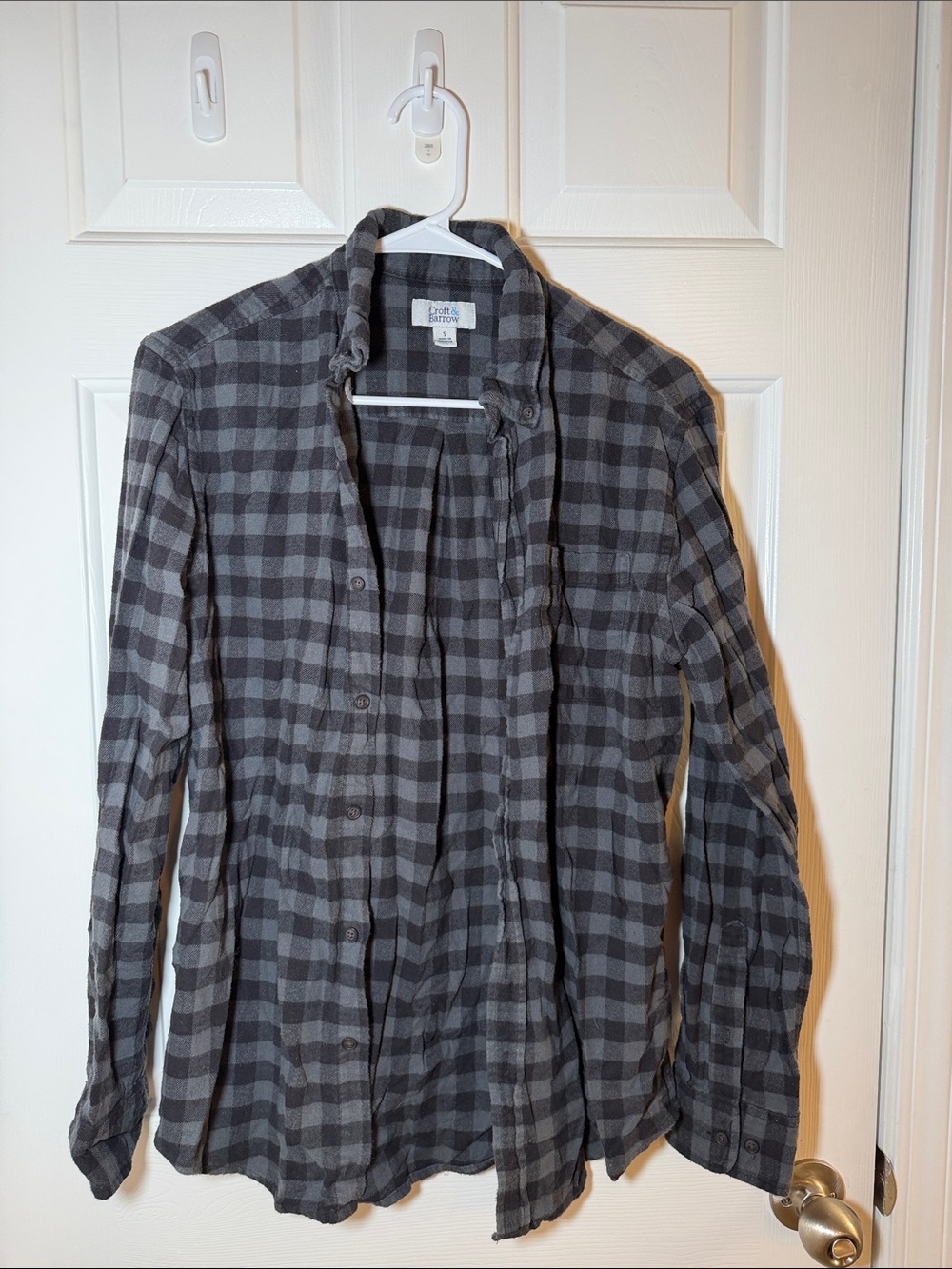 croft & barrow Gray Plaid Lightweight Shirt Jacket